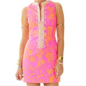 Lilly Pulitzer Alexa shift dress, Pop Pink Seaesta, size 2, EUC